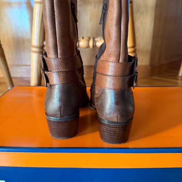 Arturo Chiang Benni Vintage Cognac/Tumbled Tye Die Riding Boots - Picture 7 of 7